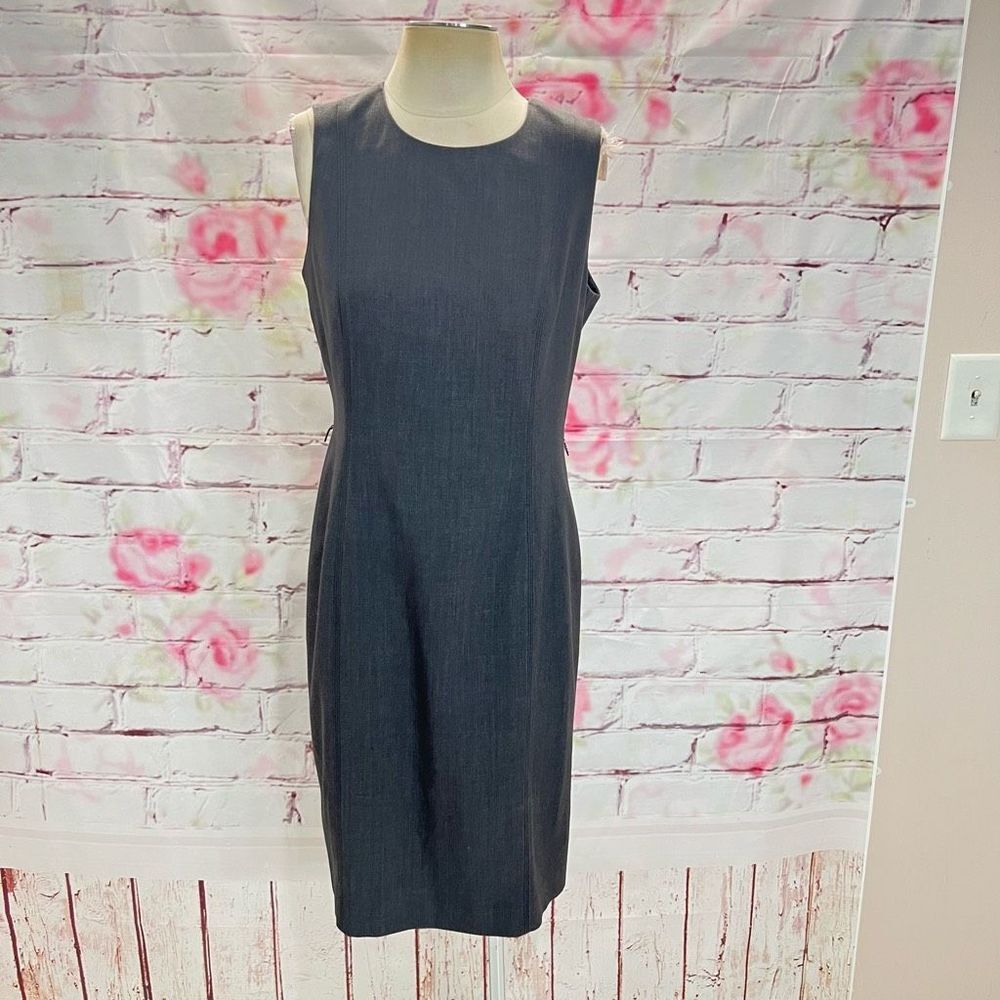 Calvin Klein sleeveless gray business professional sheath dress size 10